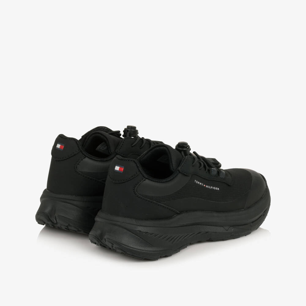 Tommy Hilfiger-Black Triple Black Trainers | Childrensalon