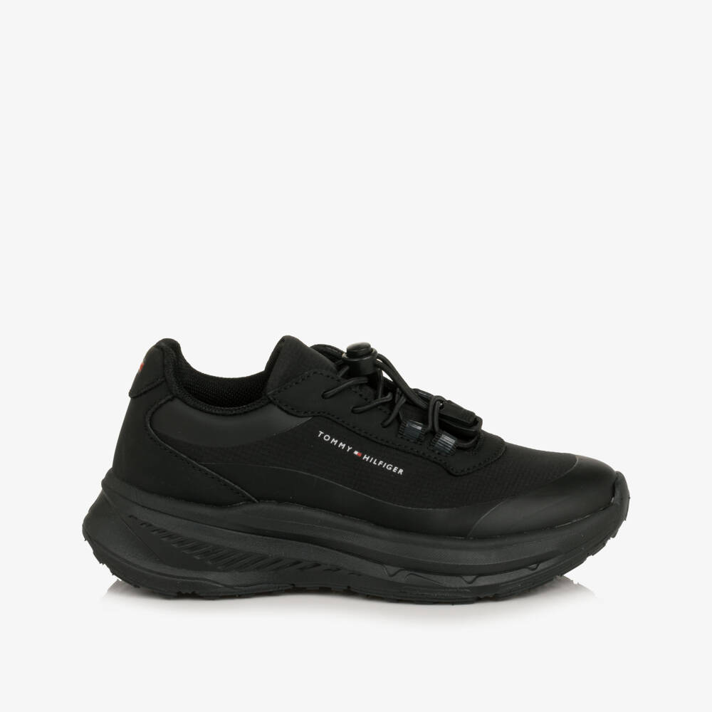 Tommy Hilfiger-Black Triple Black Trainers | Childrensalon