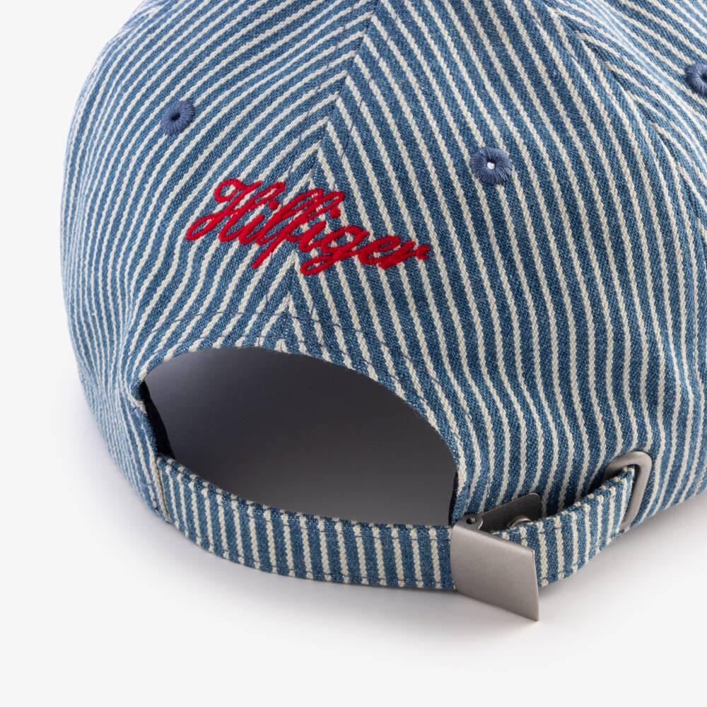 Tommy Hilfiger-Blue Striped Denim Baseball Cap | Childrensalon