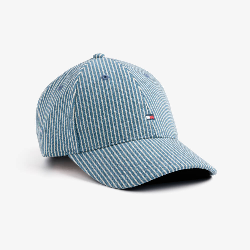 Tommy Hilfiger-Blue Striped Denim Baseball Cap | Childrensalon