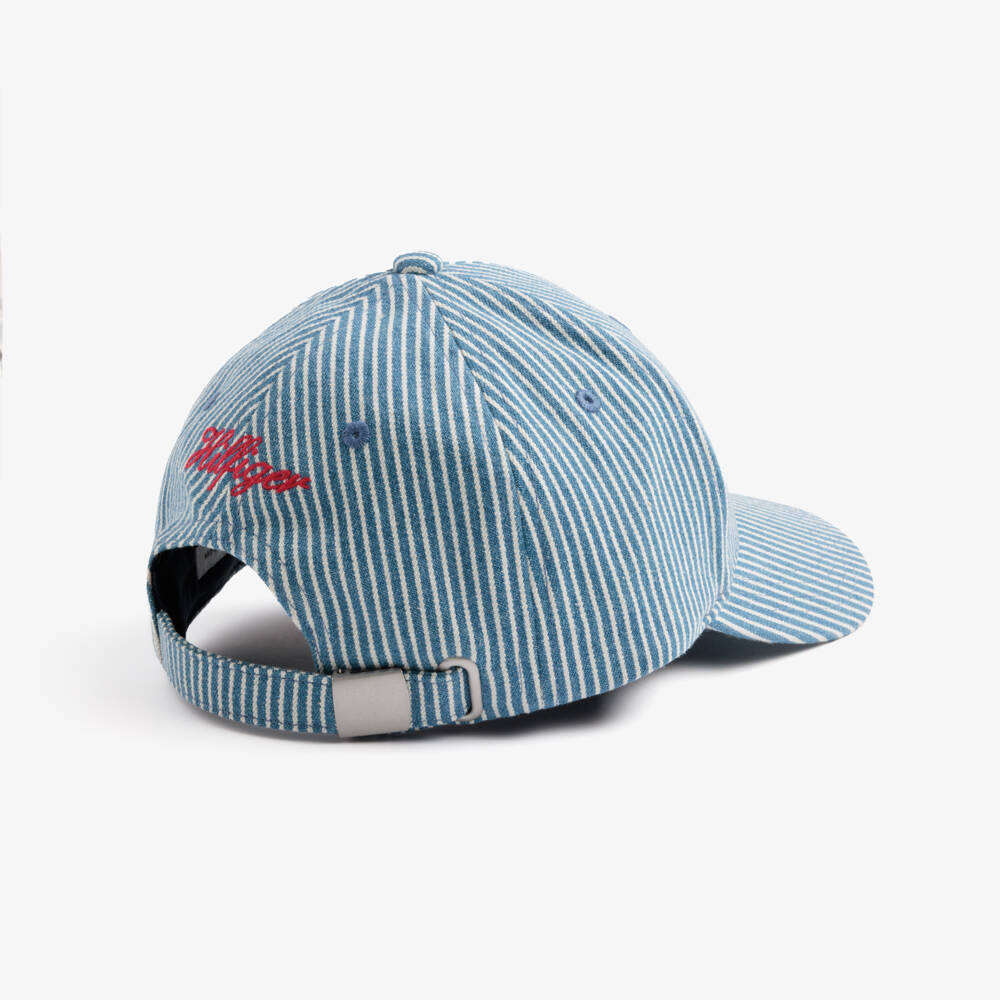Tommy Hilfiger-Blue Striped Denim Baseball Cap | Childrensalon
