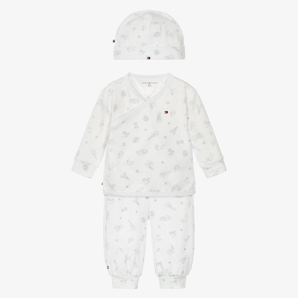 Tommy Hilfiger-Blue & White Newborn Baby Boy Gift Set | Childrensalon