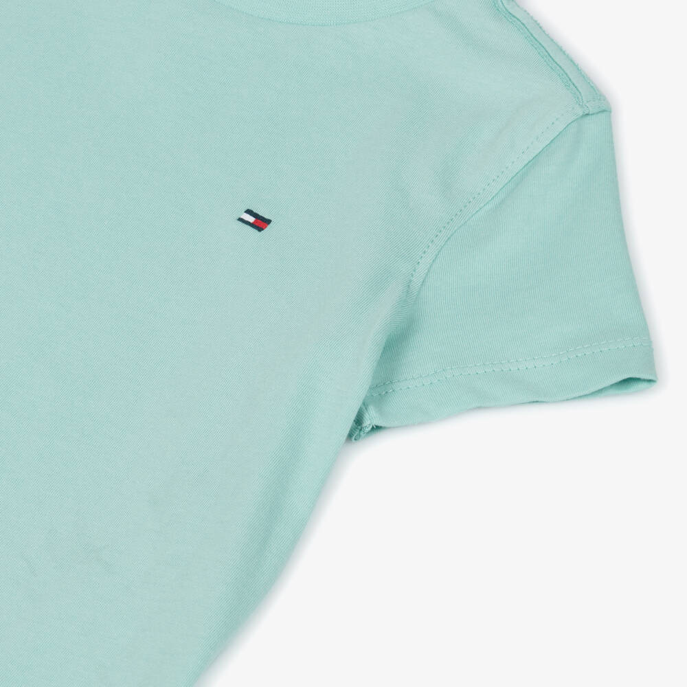 Tommy Hilfiger-Boys Aqua Blue Cotton Short-Sleeve T-Shirt | Childrensalon