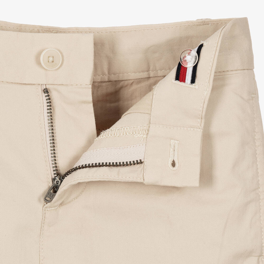 Tommy Hilfiger-Boys Beige Baggy Fit Chino Trousers | Childrensalon
