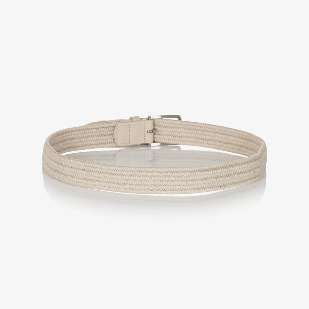 Tommy Hilfiger-Boys Beige Braided Elasticated Belt | Childrensalon