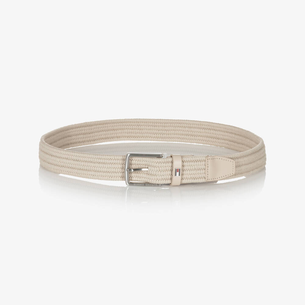Tommy Hilfiger-Boys Beige Braided Elasticated Belt | Childrensalon