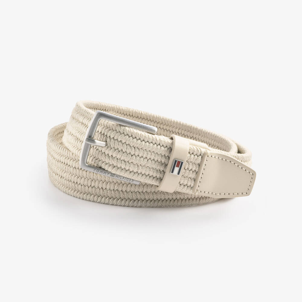 Tommy Hilfiger-Boys Beige Braided Elasticated Belt | Childrensalon
