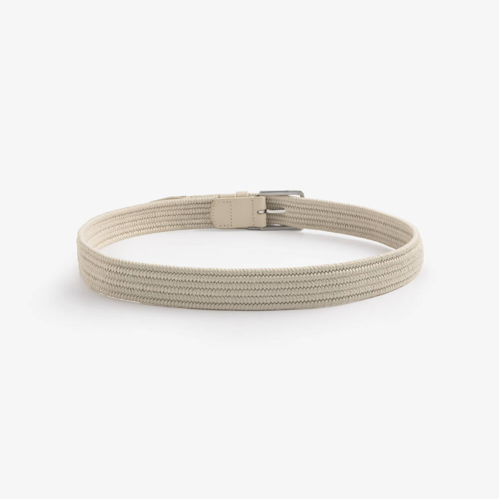 Tommy Hilfiger-Boys Beige Braided Elasticated Belt | Childrensalon