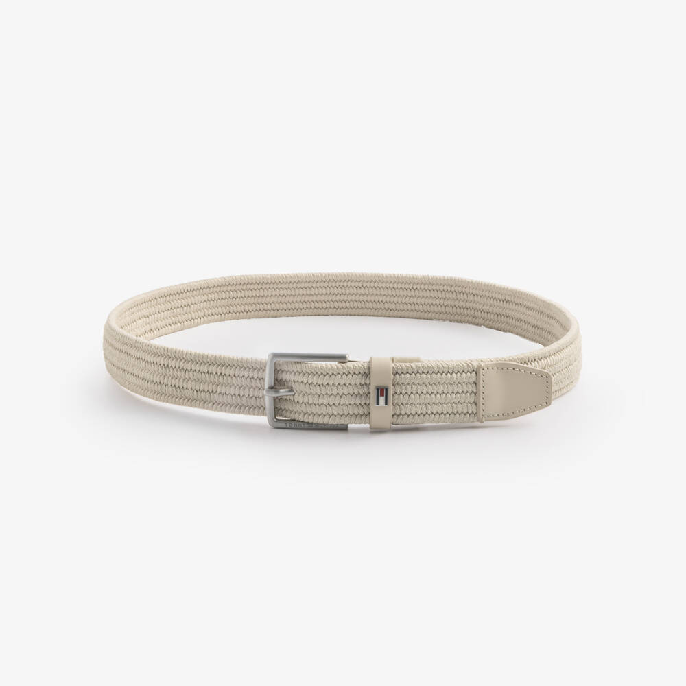 Tommy Hilfiger-Boys Beige Braided Elasticated Belt | Childrensalon