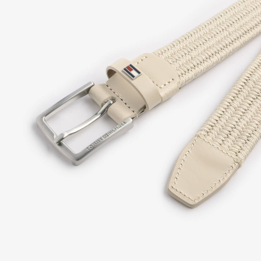 Tommy Hilfiger-Boys Beige Braided Elasticated Belt | Childrensalon