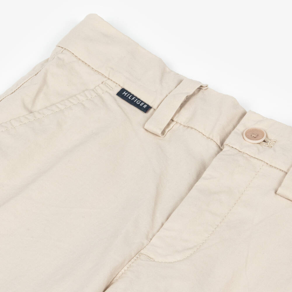 Tommy Hilfiger-Boys Beige Cotton Wide Leg Chinos | Childrensalon
