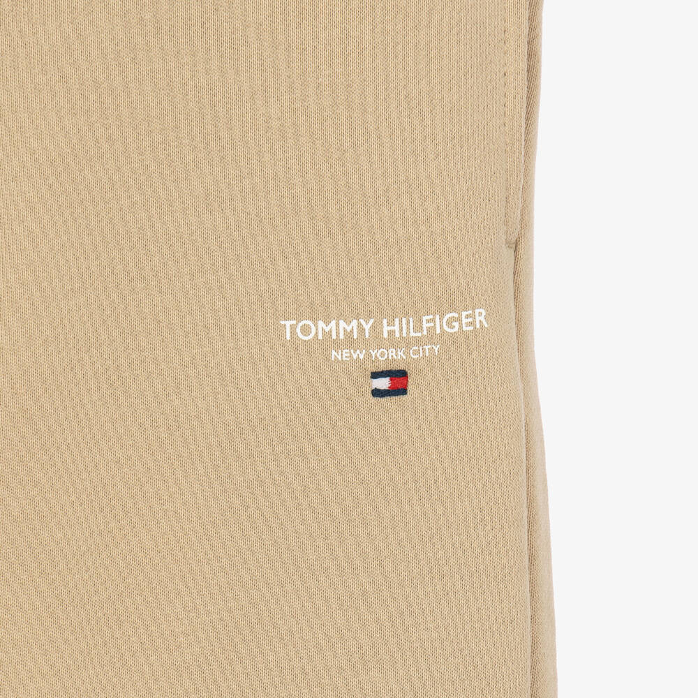 Tommy Hilfiger-Boys Beige Joggers with a Drawstring Waist | Childrensalon
