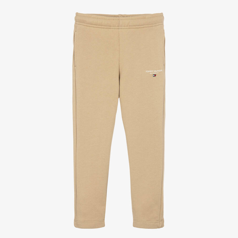 Tommy Hilfiger-Boys Beige Joggers with a Drawstring Waist | Childrensalon
