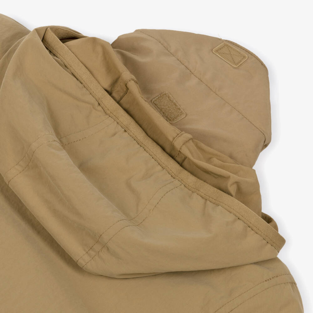 Tommy Hilfiger-Boys Beige Padded Hooded Zip-Up Jacket | Childrensalon