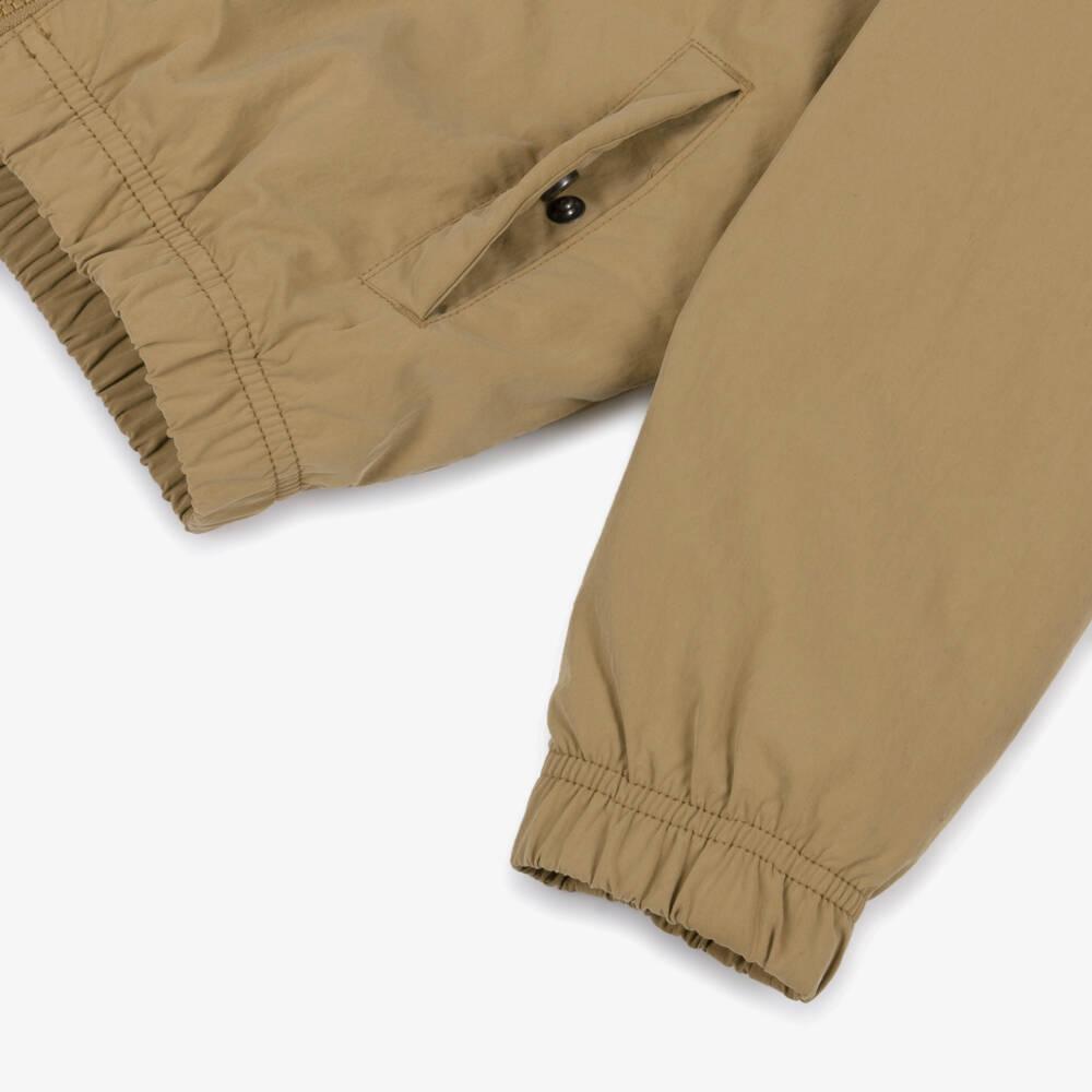 Tommy Hilfiger-Boys Beige Padded Hooded Zip-Up Jacket | Childrensalon