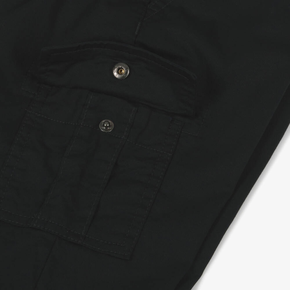 Tommy Hilfiger-Boys Black Cotton Twill Cargo Trousers | Childrensalon