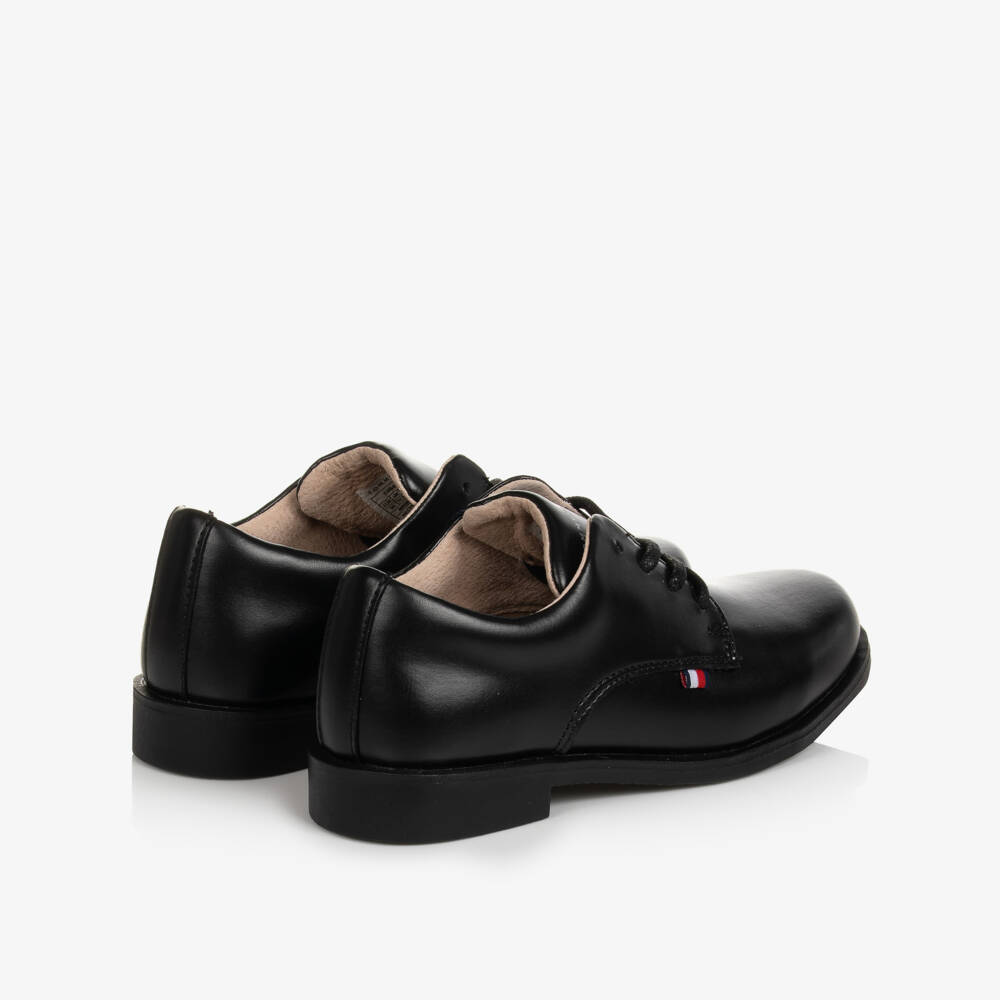 Tommy Hilfiger-Boys Black Faux Leather Shoes | Childrensalon