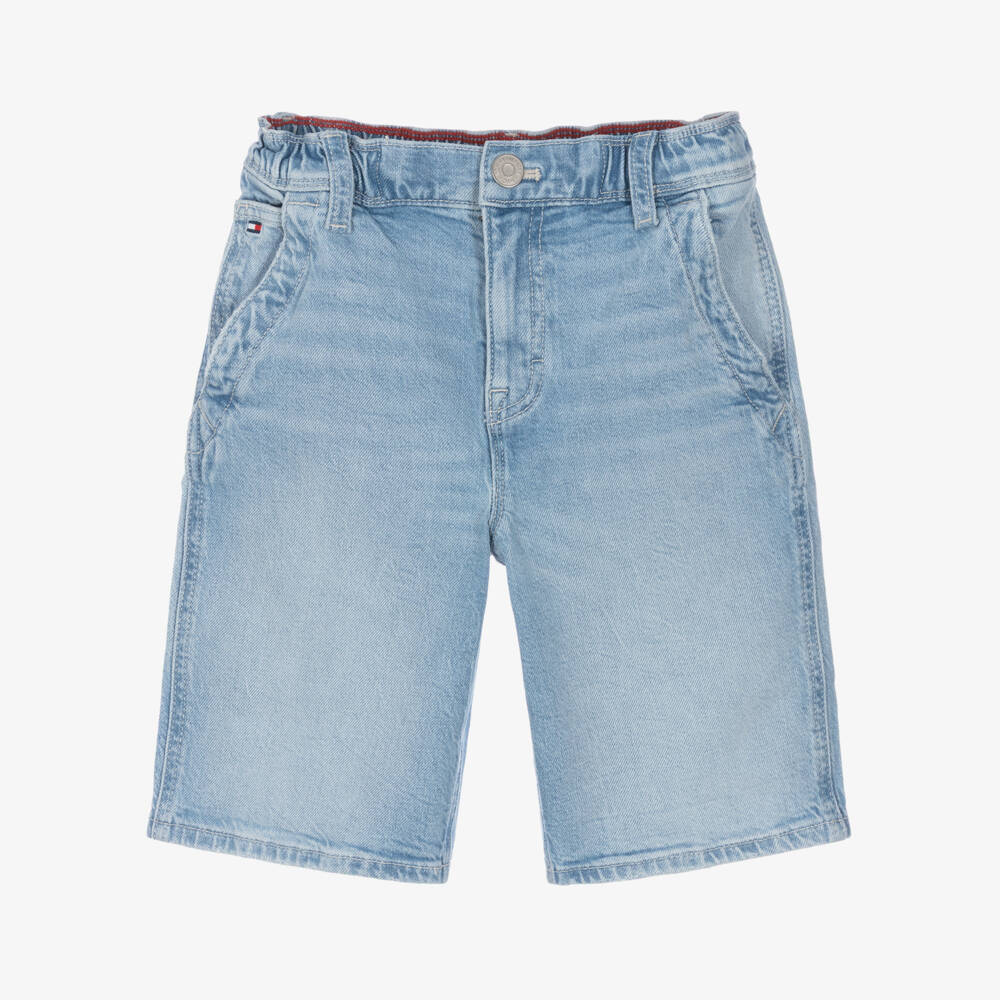 Tommy Hilfiger-Boys Blue Baggy Fit Denim Shorts | Childrensalon
