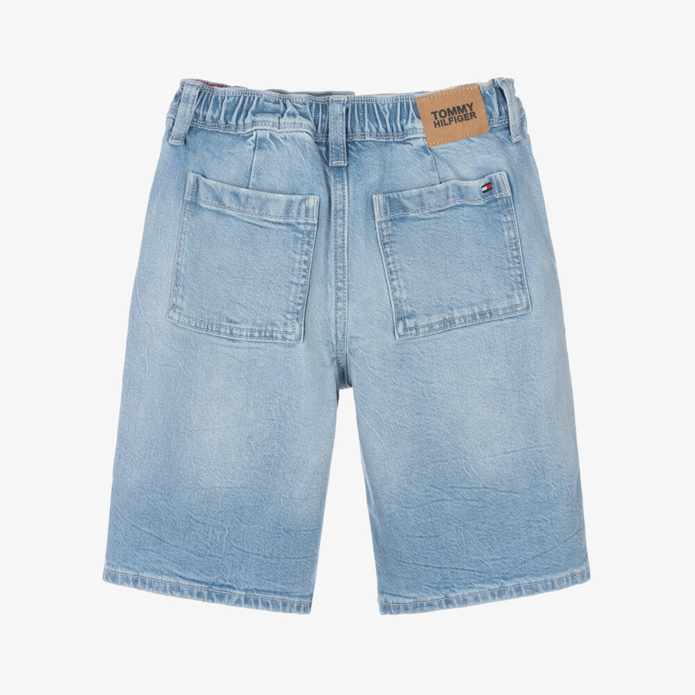 Tommy Hilfiger-Boys Blue Baggy Fit Denim Shorts | Childrensalon