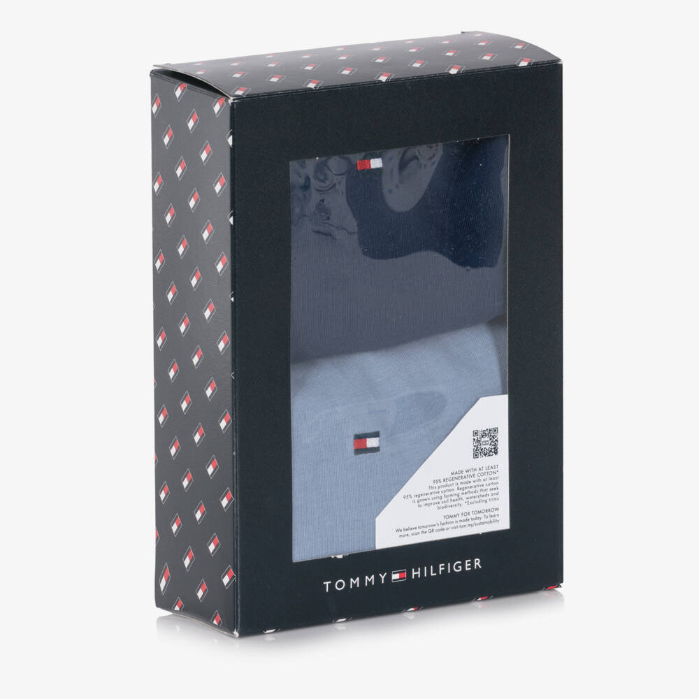 Tommy Hilfiger-Boys Blue Cotton Flag Logo T-Shirts (2 Pack) | Childrensalon