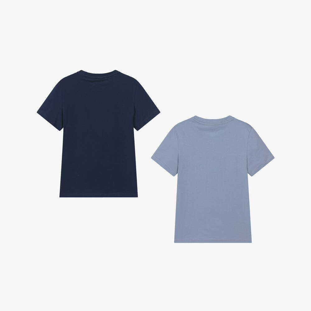 Tommy Hilfiger-Boys Blue Cotton Flag Logo T-Shirts (2 Pack) | Childrensalon