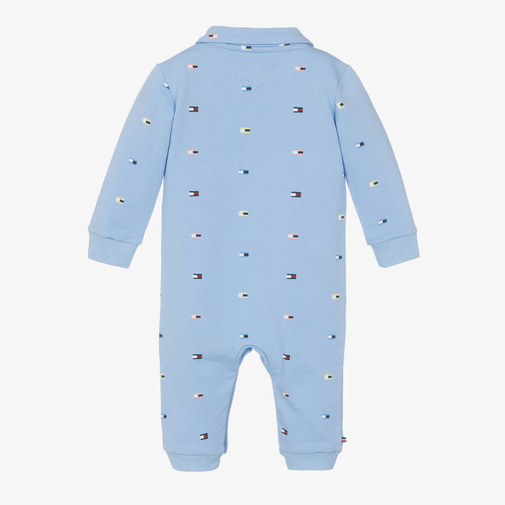 Tommy Hilfiger-أفرول رومبر بشعار العلم قطن لون أزرق للمواليد | Childrensalon