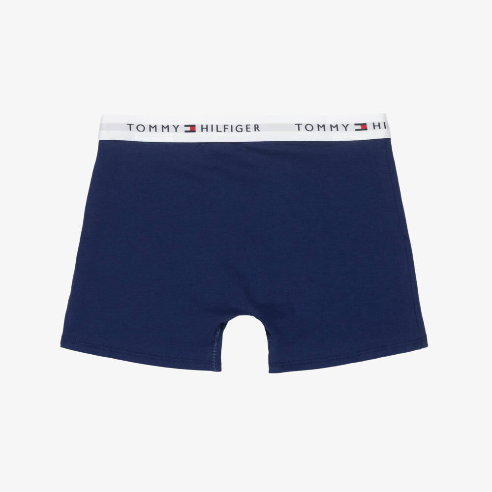 Tommy Hilfiger-Boys Blue Cotton Jersey Boxer Shorts (2 Pack) | Childrensalon