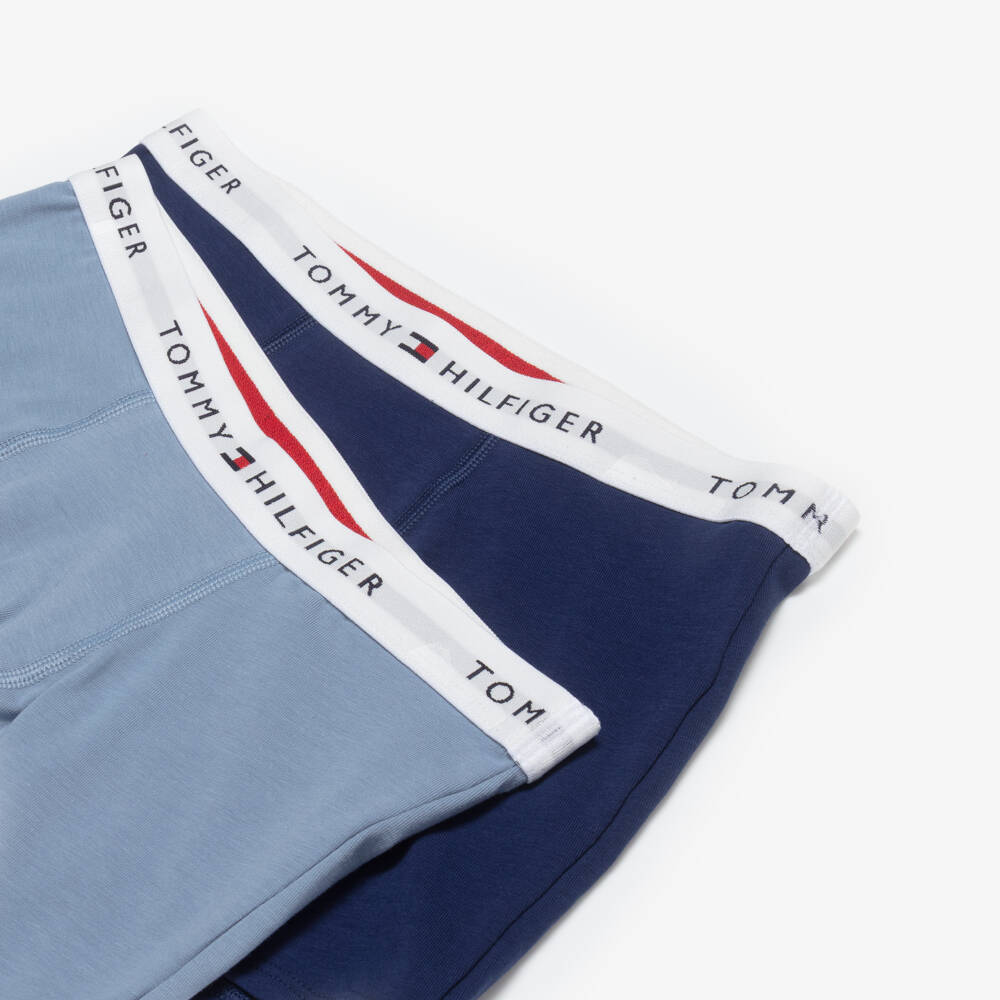 Tommy Hilfiger-Boys Blue Cotton Jersey Boxer Shorts (2 Pack) | Childrensalon