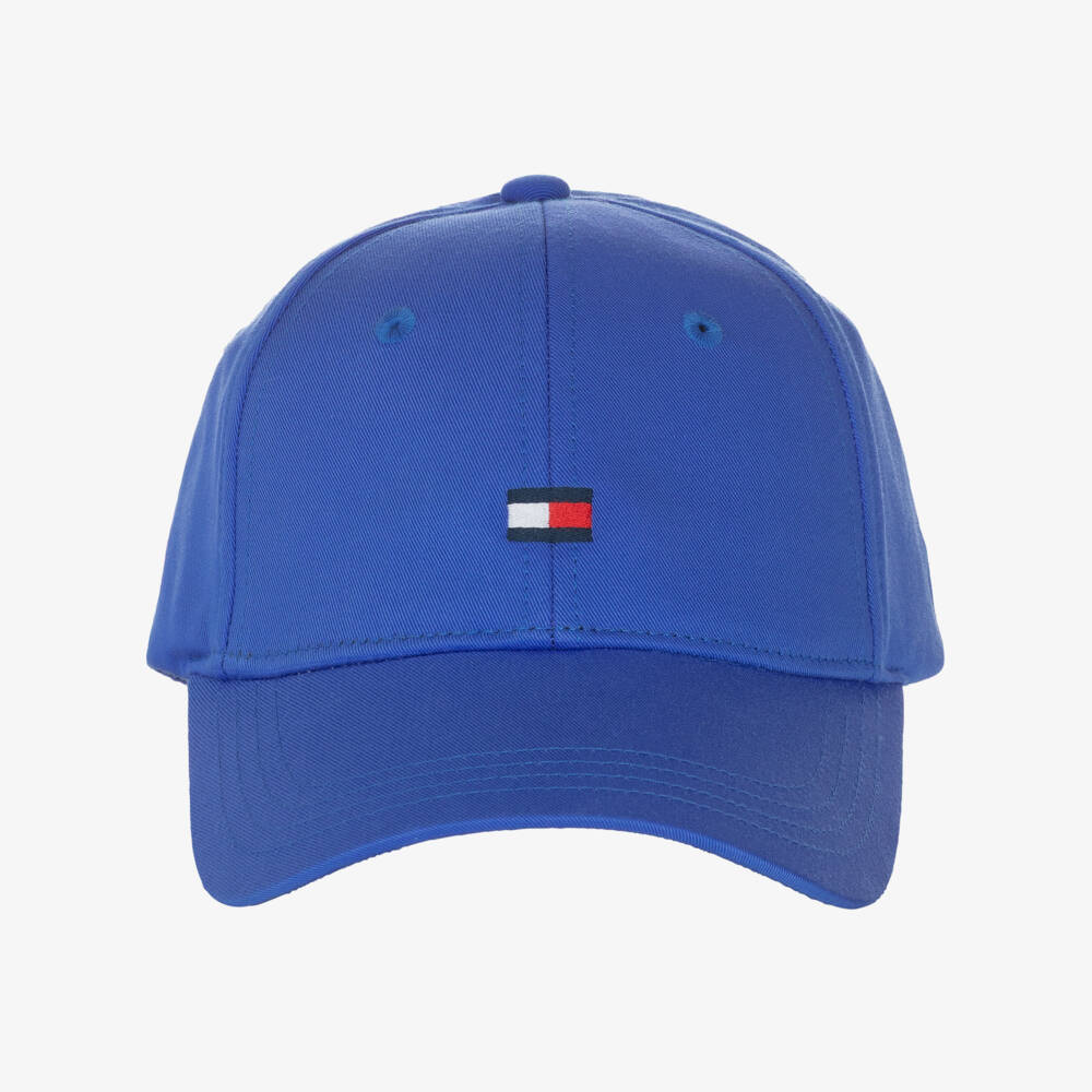 Tommy Hilfiger-Boys Blue Cotton Twill Baseball Cap with Embroidered Logo | Childrensalon
