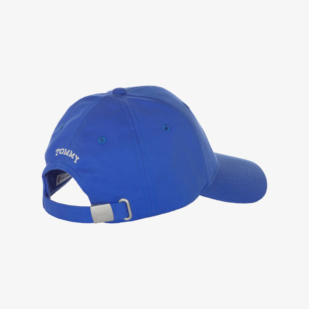 Tommy Hilfiger-Boys Blue Cotton Twill Baseball Cap with Embroidered Logo | Childrensalon