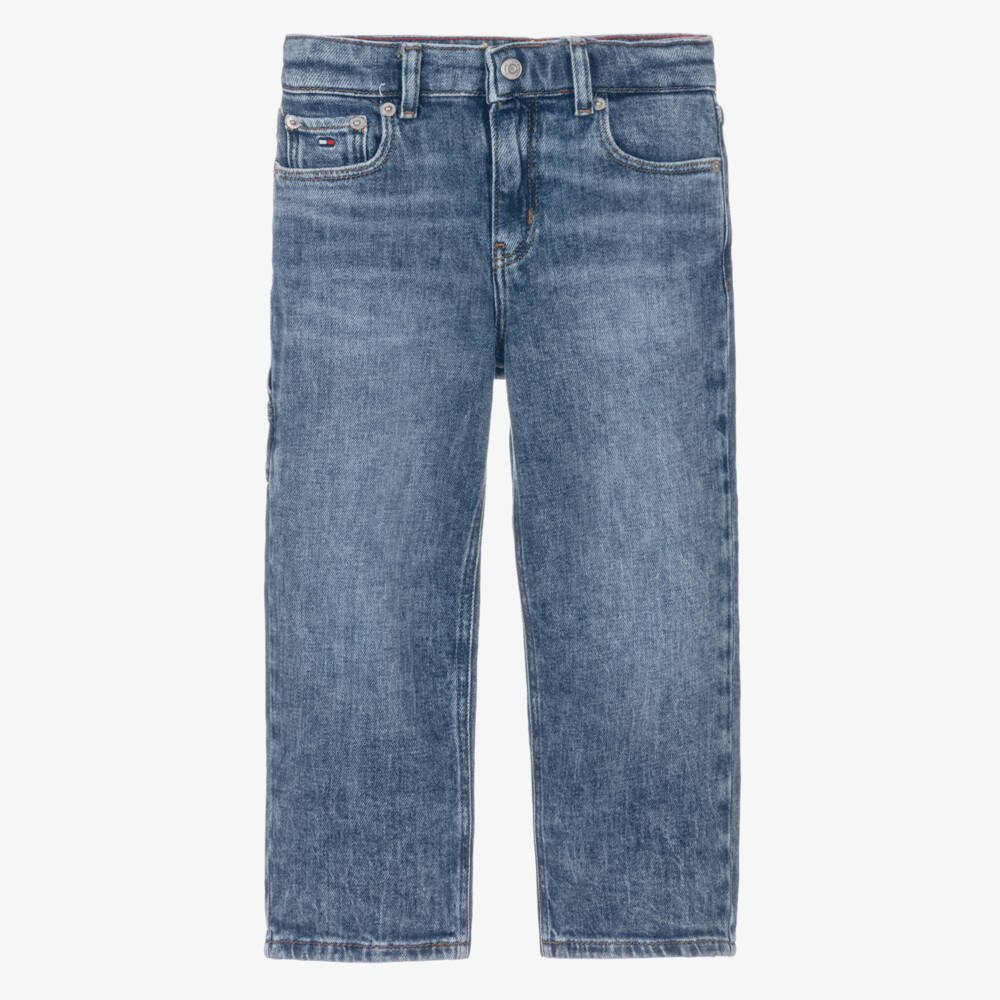 Tommy Hilfiger-Boys Blue Denim Vintage Wash Baggy Fit Jeans | Childrensalon