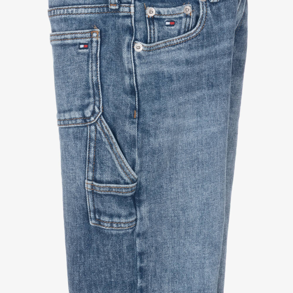 Tommy Hilfiger-Boys Blue Denim Vintage Wash Baggy Fit Jeans | Childrensalon
