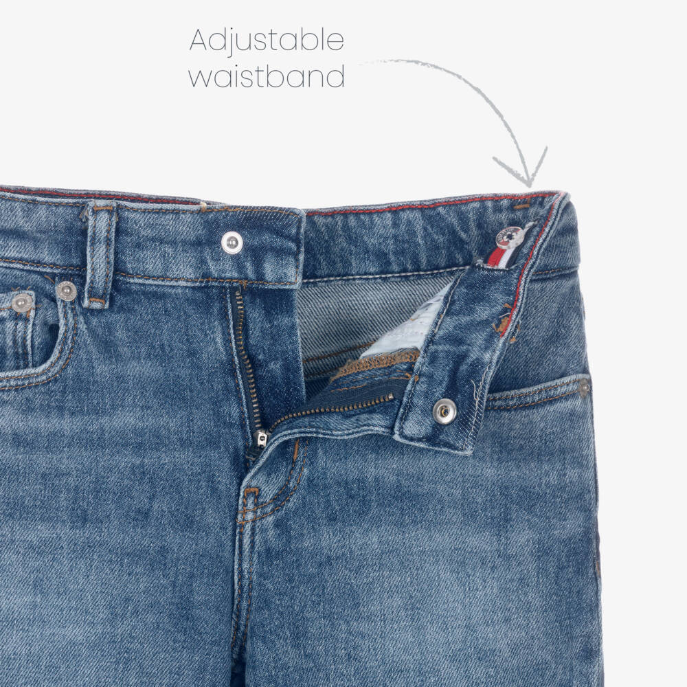 Tommy Hilfiger-Boys Blue Denim Vintage Wash Baggy Fit Jeans | Childrensalon