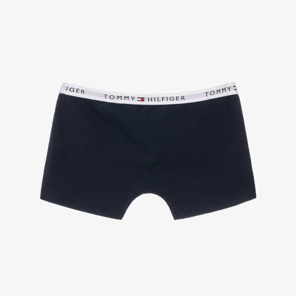 Tommy Hilfiger-Boys Blue & Grey Cotton Boxer Shorts (3 Pack) | Childrensalon