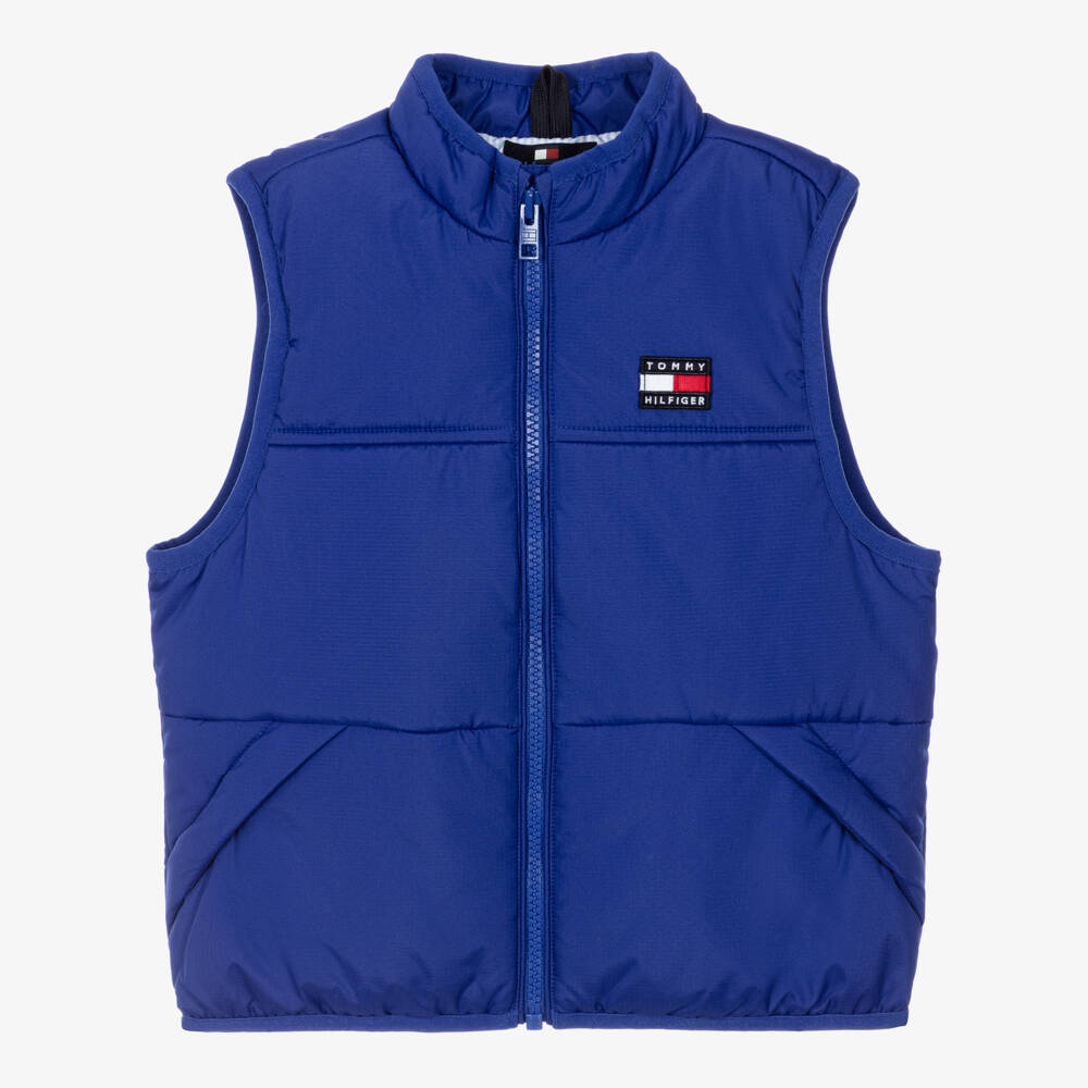 Tommy Hilfiger-Boys Blue Padded Ripstop Gilet | Childrensalon
