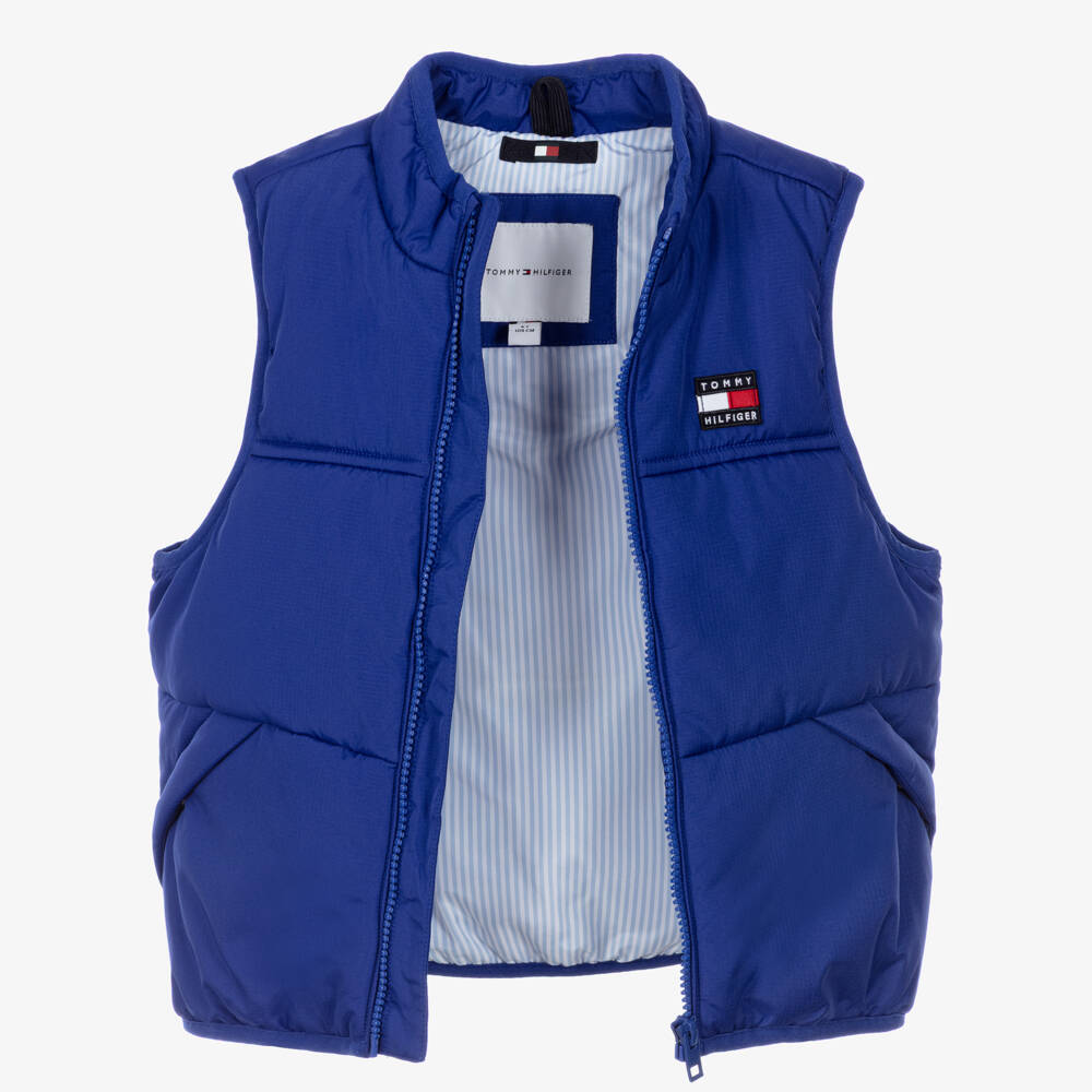 Tommy Hilfiger-Boys Blue Padded Ripstop Gilet | Childrensalon
