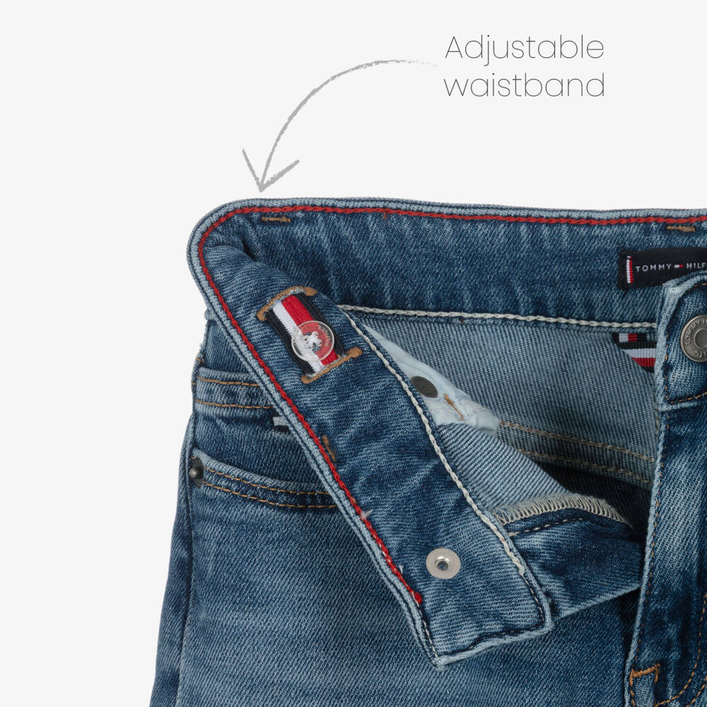 Tommy Hilfiger-Boys Blue Straight Fit Denim Jeans | Childrensalon