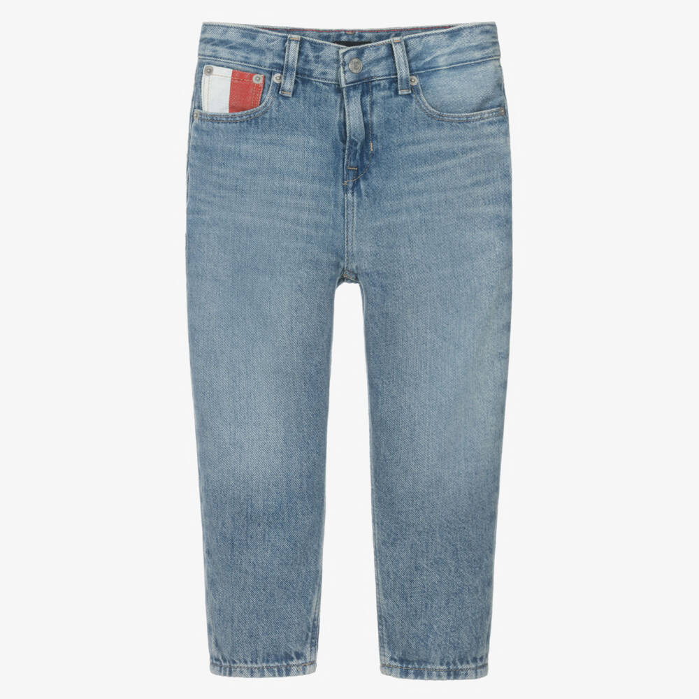 Tommy Hilfiger-Boys Blue Vintage Wash Straight Fit Jeans | Childrensalon