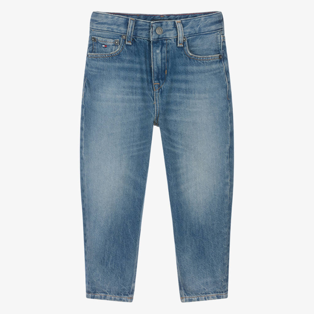 Tommy Hilfiger-Boys Blue Vintage Wash Tapered Jeans | Childrensalon