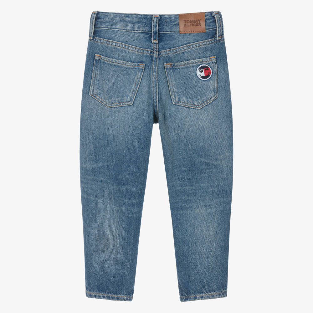 Tommy Hilfiger-Boys Blue Vintage Wash Tapered Jeans | Childrensalon
