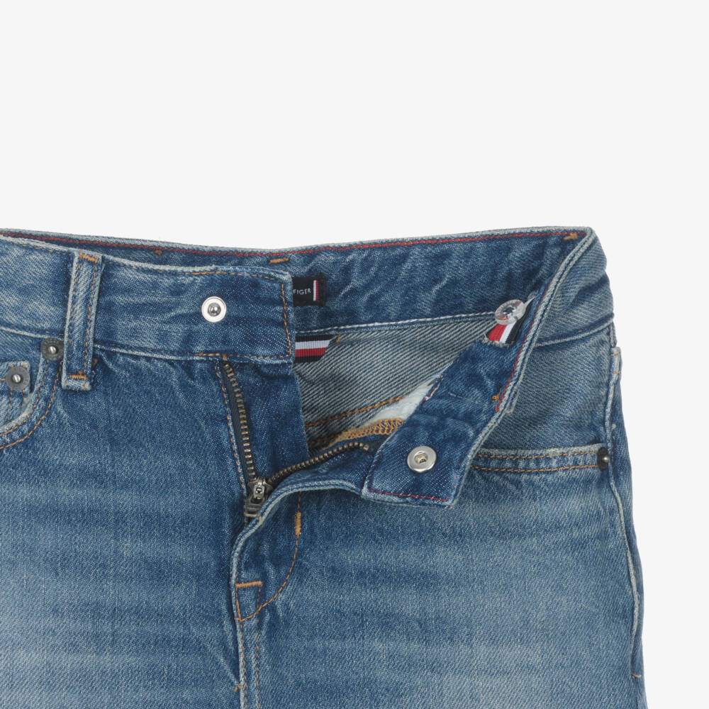 Tommy Hilfiger-Boys Blue Vintage Wash Tapered Jeans | Childrensalon