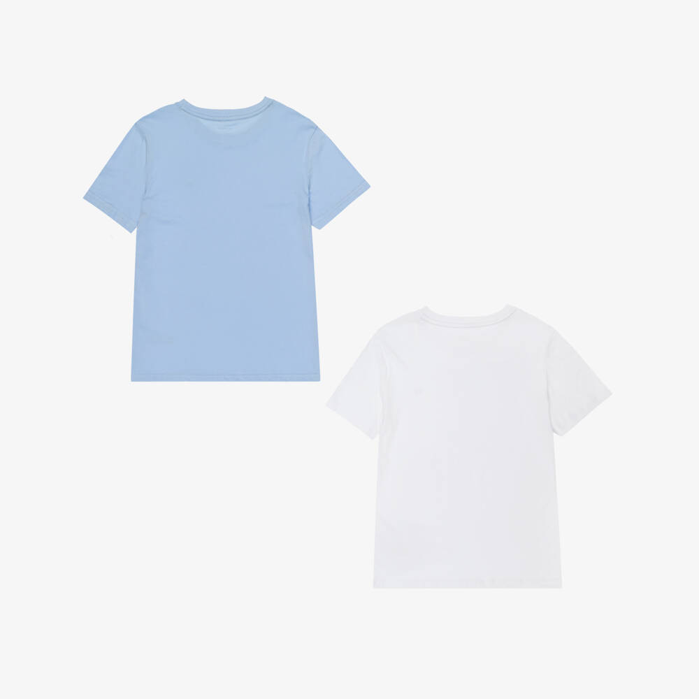 Tommy Hilfiger-Boys Blue & White Cotton Flag Logo T-Shirts (2 Pack) | Childrensalon