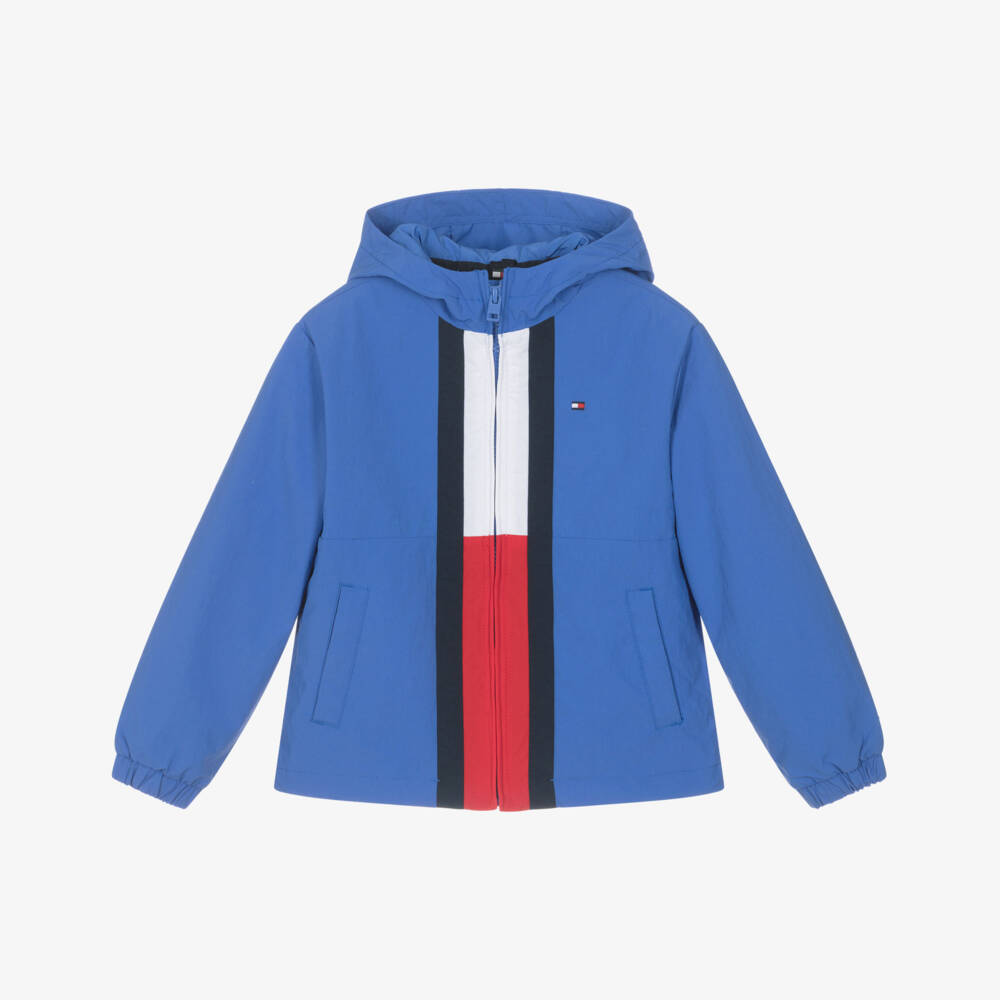 Tommy Hilfiger-Boys Bright Blue Jacket with Flag Logo | Childrensalon