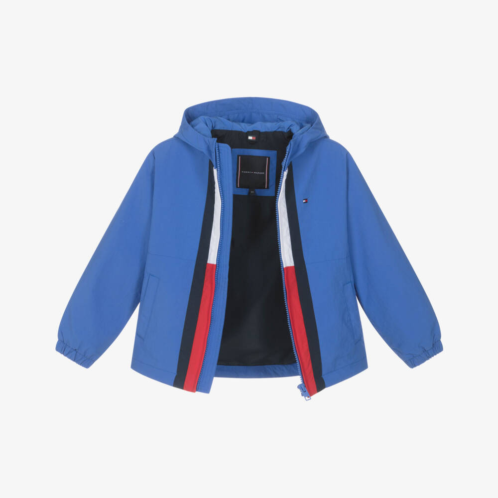 Tommy Hilfiger-Boys Bright Blue Jacket with Flag Logo | Childrensalon