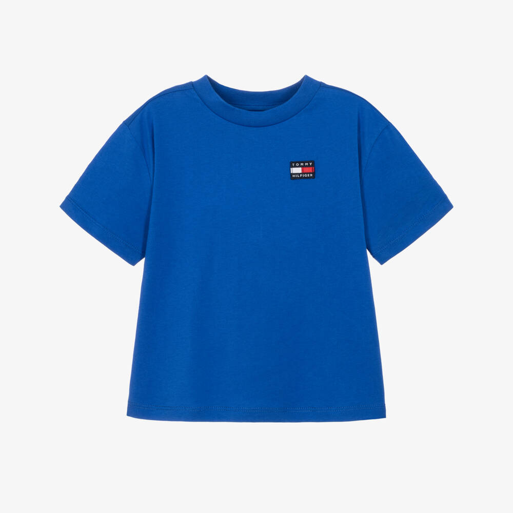 Tommy Hilfiger-Boys Cobalt Blue Heritage Flag T-Shirt | Childrensalon