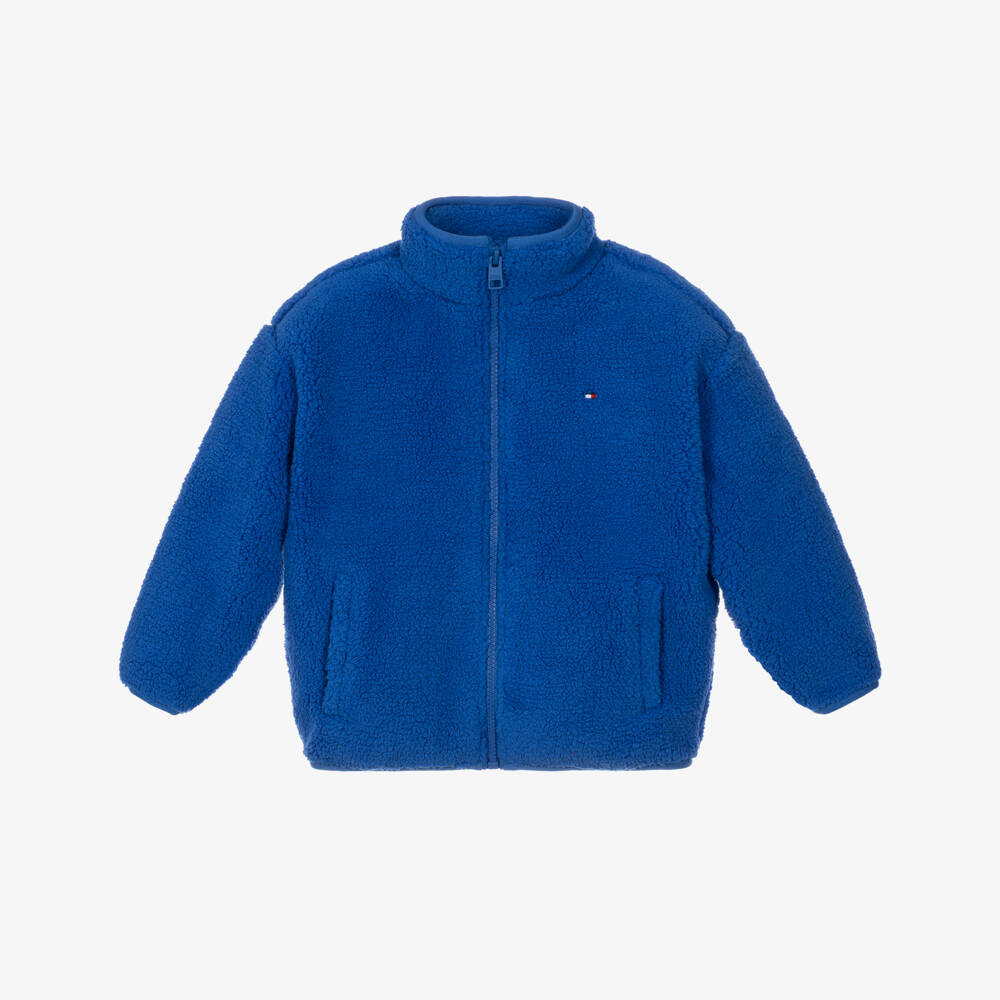 Tommy Hilfiger-Boys Cobalt Blue Sherpa Fleece Zip-Up Top | Childrensalon