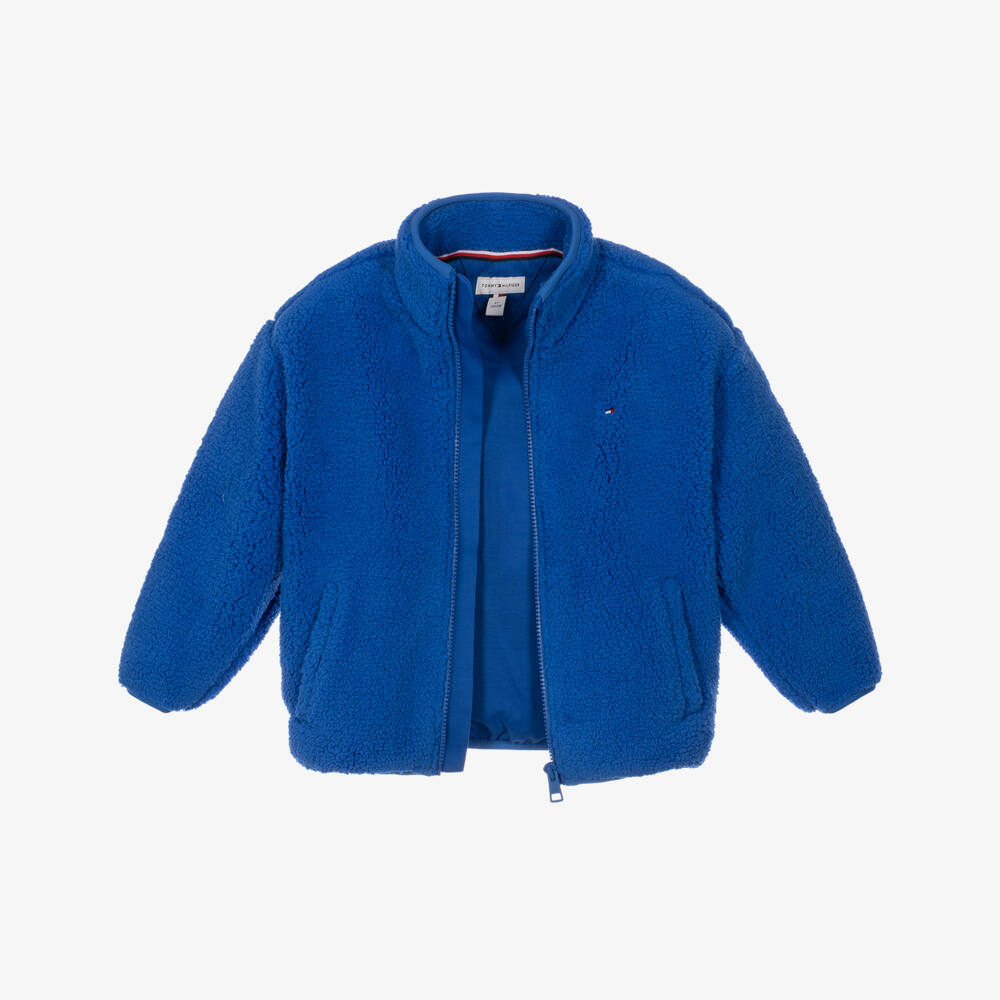 Tommy Hilfiger-Boys Cobalt Blue Sherpa Fleece Zip-Up Top | Childrensalon