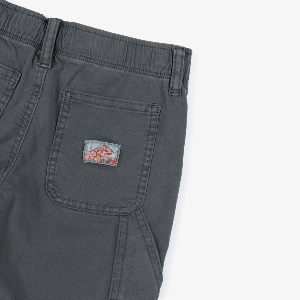 Tommy Hilfiger-Boys Dark Grey Straight Cotton Trousers | Childrensalon