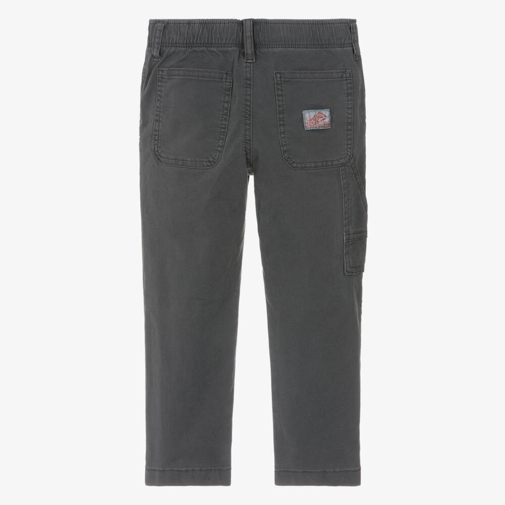 Tommy Hilfiger-Boys Dark Grey Straight Cotton Trousers | Childrensalon