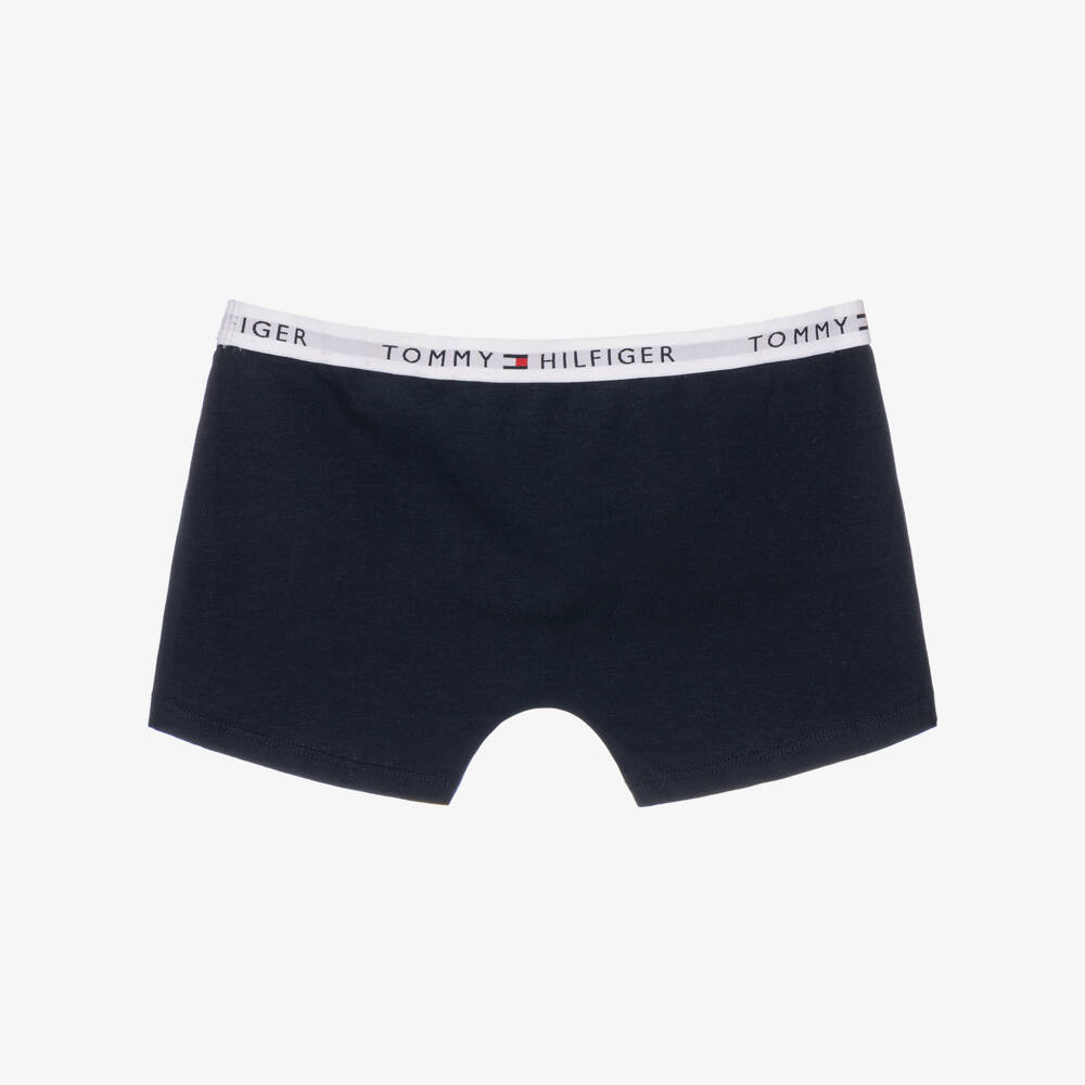 Tommy Hilfiger-Boys Green & Blue Cotton Boxer Shorts (3 Pack) | Childrensalon